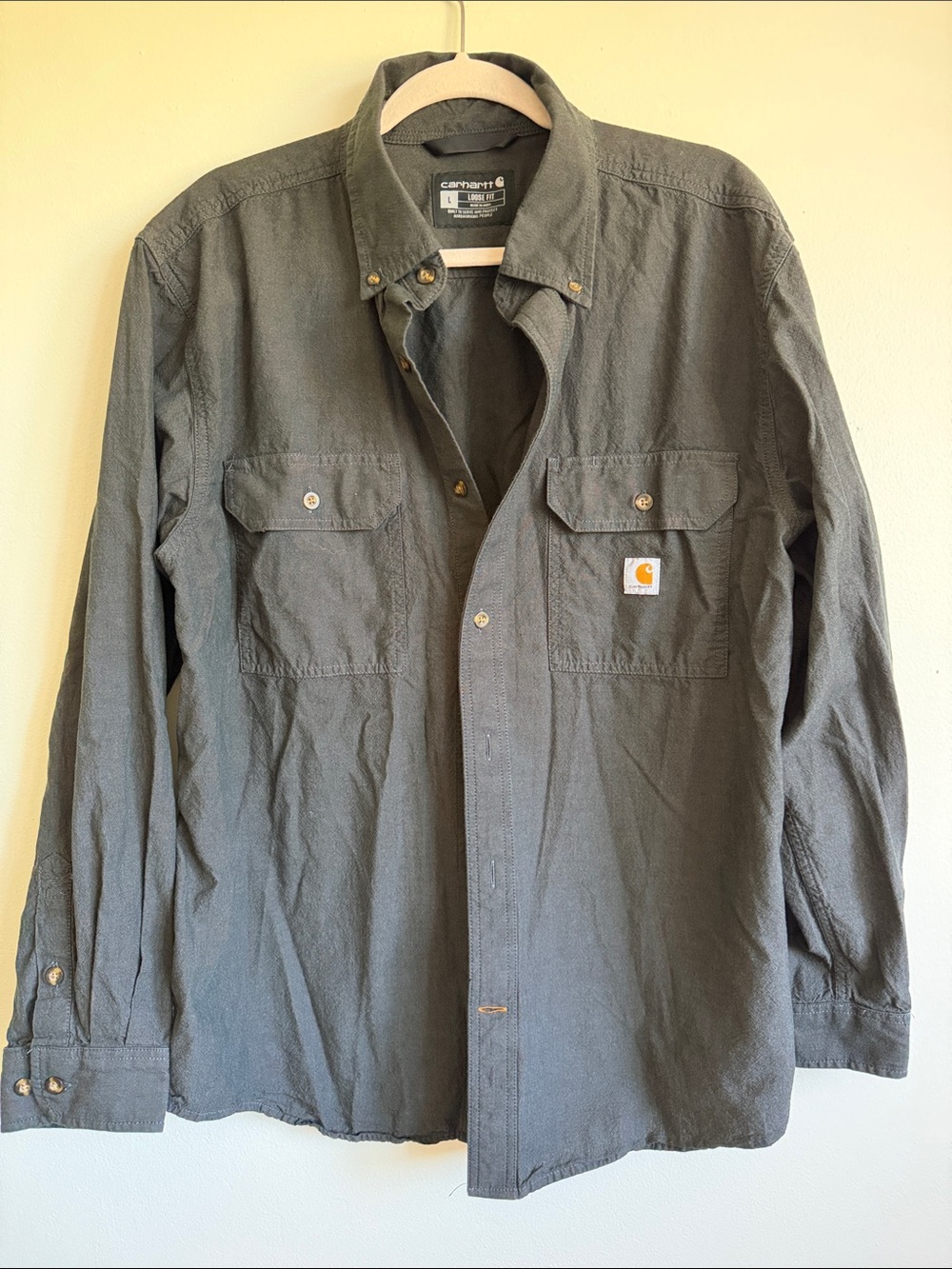 Carhartt Men's Charcoal Shirt - Loose Fit